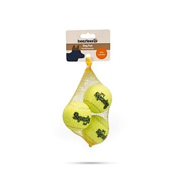 Tennisbal met pieper 3st Ø 6.5 cm