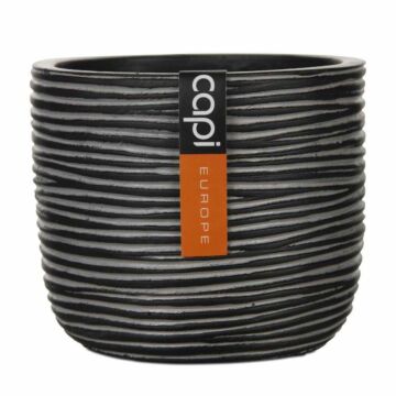 Bloempot rib zwart Ø 14 cm Bloempot rib zwart Ø 14 cm