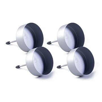 Kaarsenhouder steker zilver metaal Ø 5 cm 4 stuks