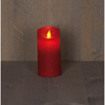 LED-kaars rood rustiek wax 15 cm