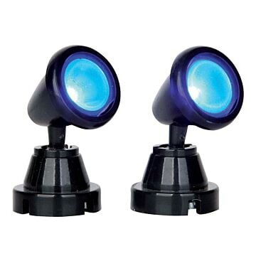 Lemax Round Spot Light, Blue, set van 2, B/O (4.5V)