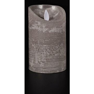 LED kaars rustiek taupe 12,5 cm