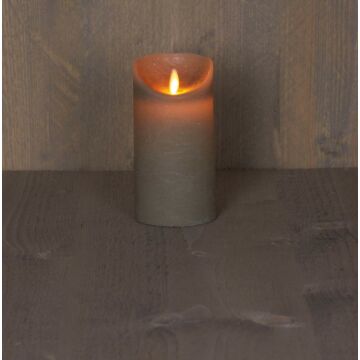 LED kaars rustiek taupe 15 cm