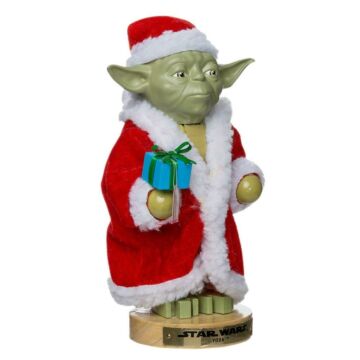 Yoda in santa robe notenkraker 22,9 cm