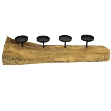 Kaarshouder teak hout naturel 70 cm - Dijk Natural Collections