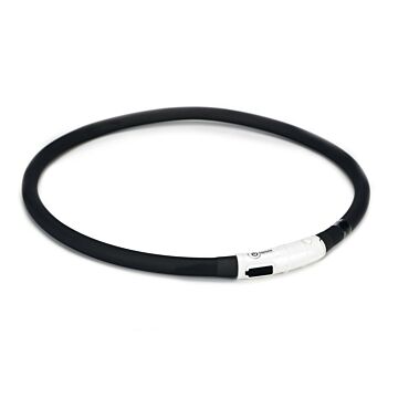 Lichtgevende halsband + USB  zwart - 70 cm - Beeztees