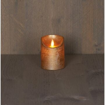 Kaars wax goud met bewegende vlam op batterij 10 cm - Anna's Collection