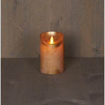 Kaars wax goud met bewegende vlam op batterij 12,5 cm - Anna's Collection