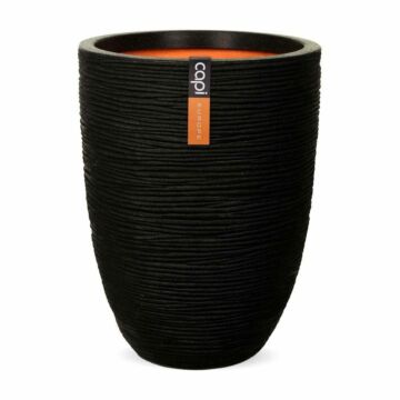 Vaas Elegant Laag rib zwart Ø 36 cm