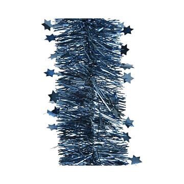 Guirlande lametta shiny star nachtblauw 270 cm - Decoris