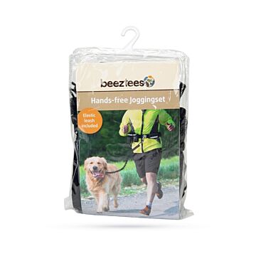 Nylon handsfree joggingset zwart - Beeztees