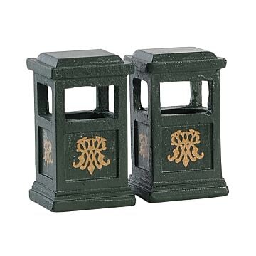 Lemax Green Trash Can, set van 2