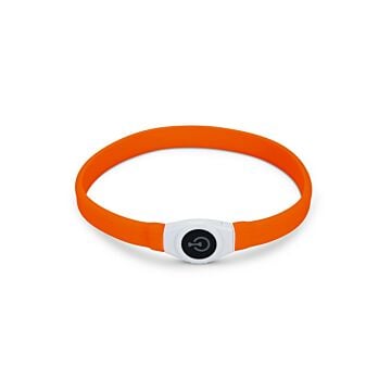 Lichtgevende halsband + USB oranje - verstelbaar - Beeztees