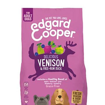 Delicious Venison Adult Hert&amp;Eend&amp;Appel - Hondenvoer - 2.5 kg Graanvrij - Edgard &amp; Cooper