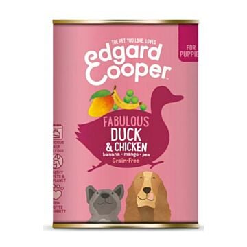 Hondennatvoer Edgard & Cooper Puppy – eend, kip & banaan
