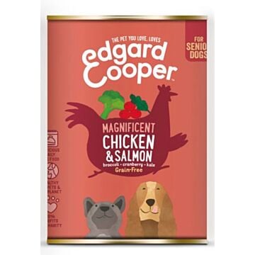 Blik Chicken Salmon Senior - Kip Zalm Broccoli - Edgard &amp; Cooper