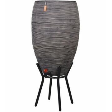 Regenton bloembak rib 130L antraciet  - Capi