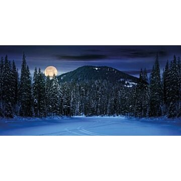 Achtergrond berglandschap nacht 150x75 cm