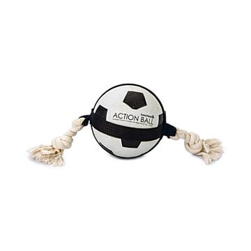 Hondenspeelgoed voetbal met touw 12.5 cm - Beeztees