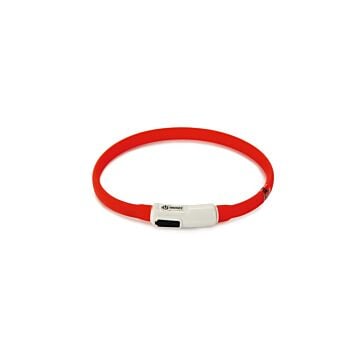 Lichtgevende halsband + USB rood - 35 cm - Beeztees
