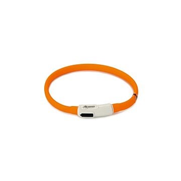 Lichtgevende halsband + USB oranje - 35 cm - Beeztees