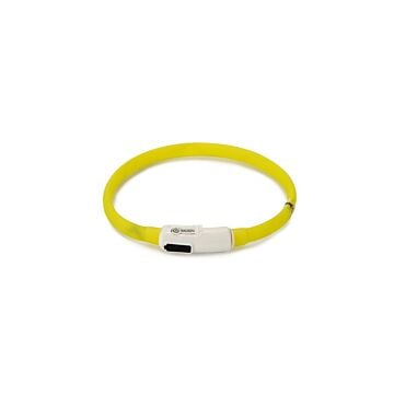 Lichtgevende halsband + USB geel - 35 cm - Beeztees