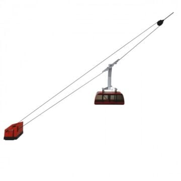 Kabelbaan manueel + gondel rood