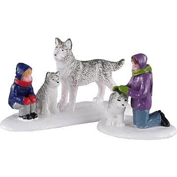 Lemax Future SLED Dogs, set van 2