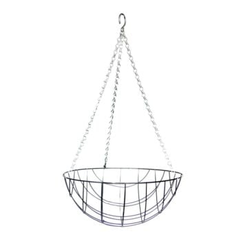 Hanging basket metaal zwart L