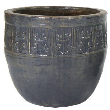 Glazed Off Egg Low Blue D33H24