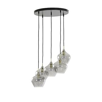 Hanglamp rakel 5 lampen brons Ø 61 x66 cm- Light & Living