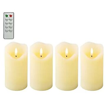 LED kaars creme wit  Ø 7 cm set van 4 - Lumineo