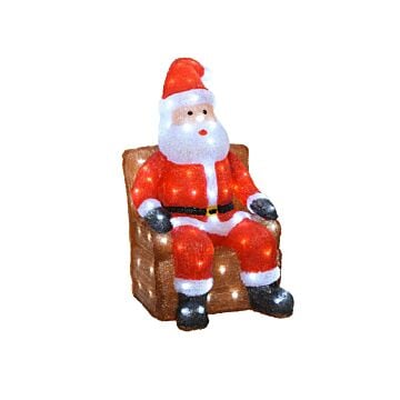 Kerstman in stoel LED lichtfiguur kerst outdoor h60 cm - Lumineo