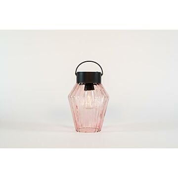 Solar glas Retrolamp D12H16cm Roze