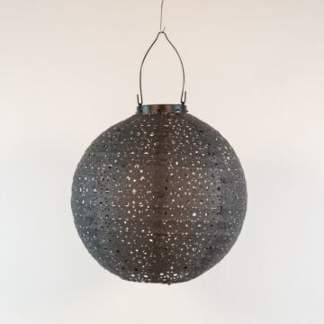 Solar lampion D25cm warmwit grijs