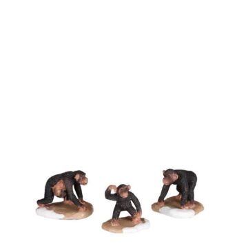 Chimpanzee family 3 stuks - l5xb4,5xh4,5cm