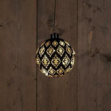 Glas bal barok zwart Ø 12 cm