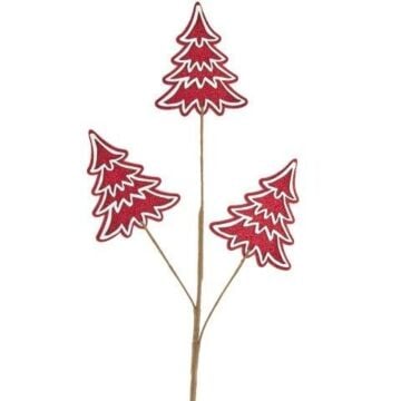 Decoratie steker kerstboom rood 60 cm - Kurt Adler