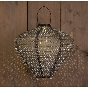 Solar lampion Marrakesh grijs 33 cm