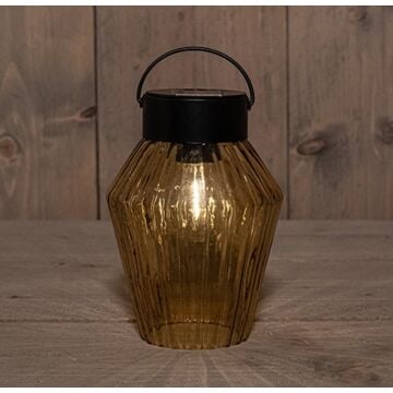 Solar glazen lamp Retro Amber 16 cm