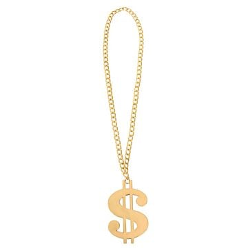Collier dollar teken goud 12 cm