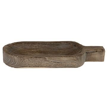 Dienblad paulownia l38b15h5cm grijs