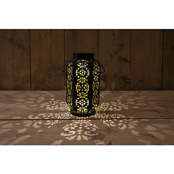 Solar lantaarn zwart Ø13h22cm
