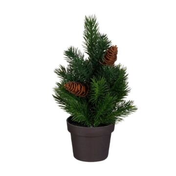 Kerstboom dennenappel in pot groen 24 cm  - Mica