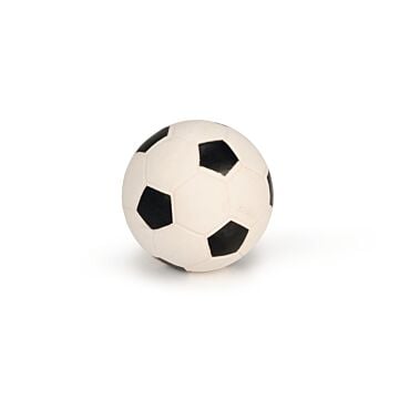 Voetbal latex  zwart/wit groot
