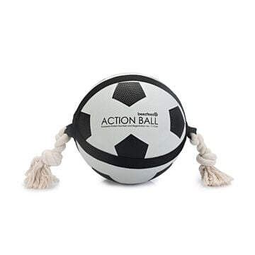 Hondenspeelgoed voetbal met touw L 22 cm