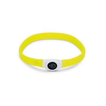 Lichtgevende halsband + USB geel - verstelbaar - Beeztees