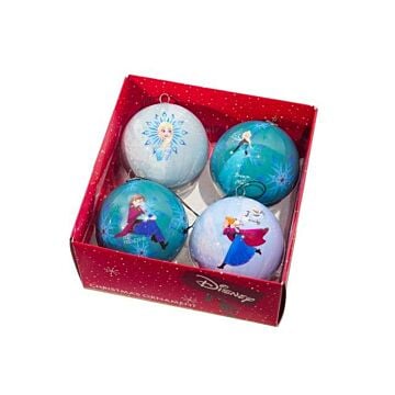 Frozen kerstballen box plastic Ø 7.5 cm 4 stuks - Kurt Adler