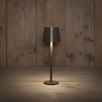 Draadloze LED tafellamp grijs 9 x 26,5 cm 