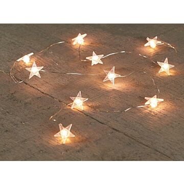 LED 10 lampjes ster zilver draad 1 meter